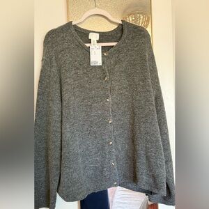 Classic Gray Women's Button-Front Sweater